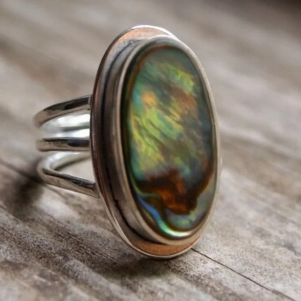 ❤️SOLD❤️Abalone Shell statement ring - Picture 6 of 8
